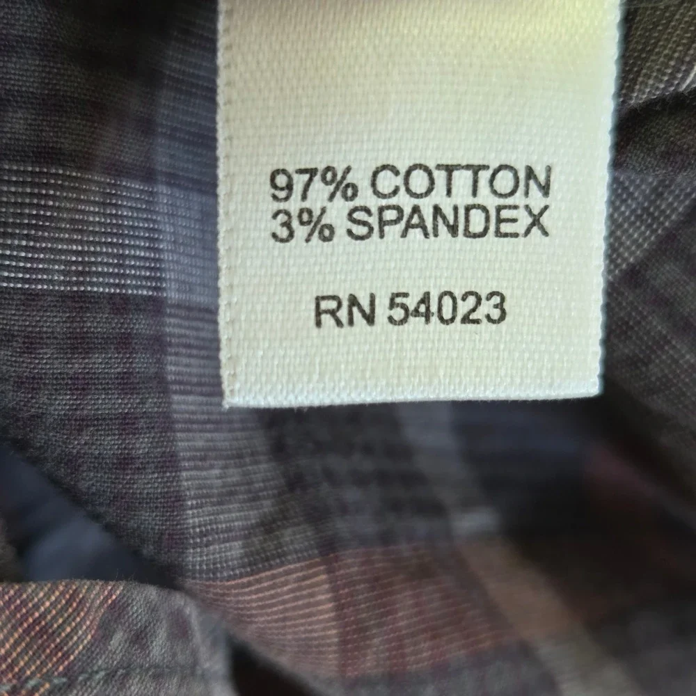 Banana Republic‎ Western Shirt Mens M Blue Brown Plaid Snap Front Rodeo Cowboy